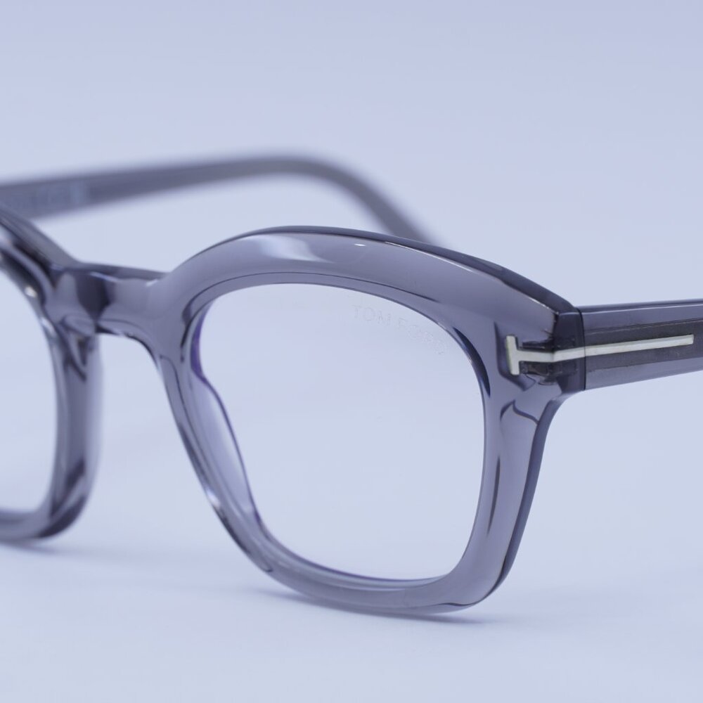 Tom Ford FT5961-B 020 Eyeglasses Grey 49mm Square Frame, Blue Light Block Lenses - Picture 3 of 9